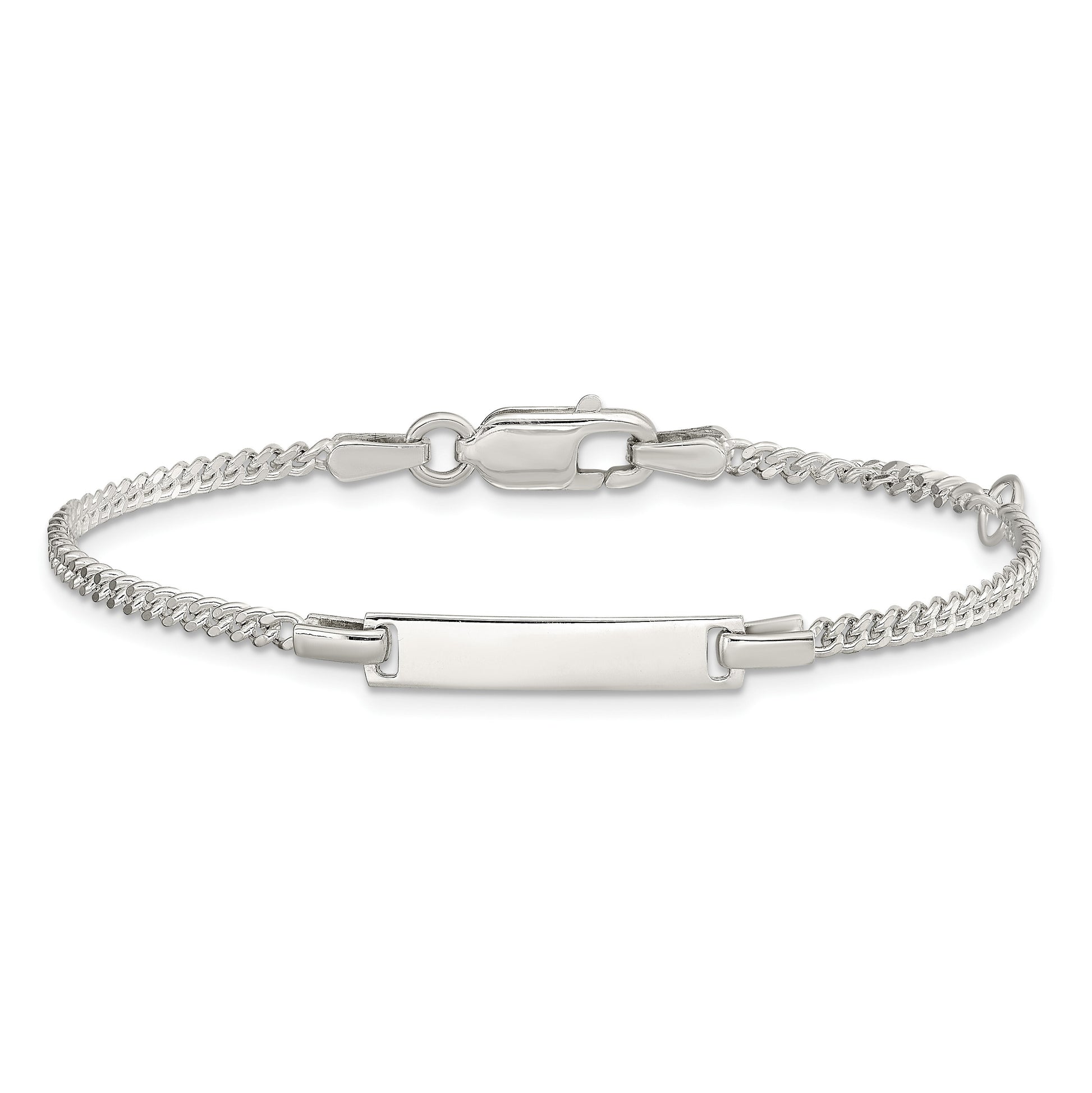 Sterling Silver Polished Childrens ID Curb Link 5in Plus 1in Ext. Bracelet