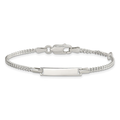 Sterling Silver Polished Childrens ID Curb Link 5in Plus 1in Ext. Bracelet