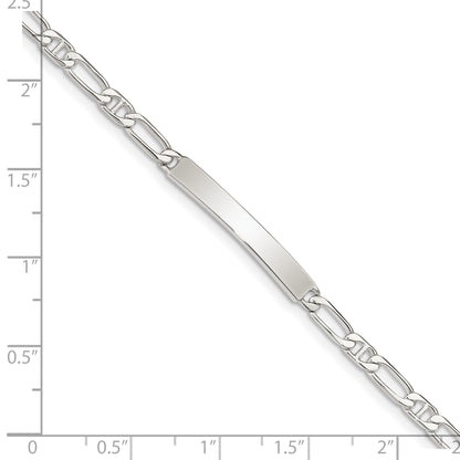 Sterling Silver 8inch Polished Engraveable Anchor Link ID Bracelet
