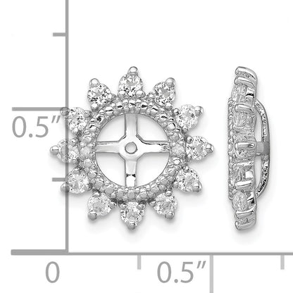Sterling Silver Rhodium Diam. & White Topaz Earring Jacket