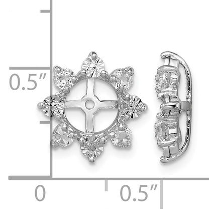 Sterling Silver Rhodium Diam. & White Topaz Earring Jacket