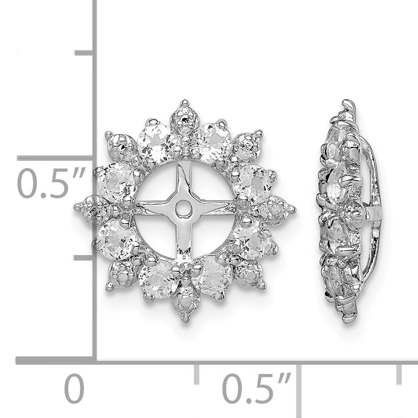 Sterling Silver Rhodium Diam. & White Topaz Earring Jacket