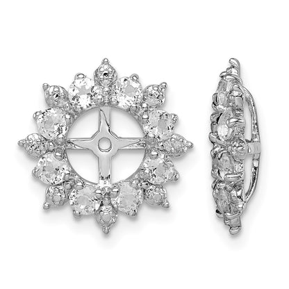 Sterling Silver Rhodium Diam. & White Topaz Earring Jacket