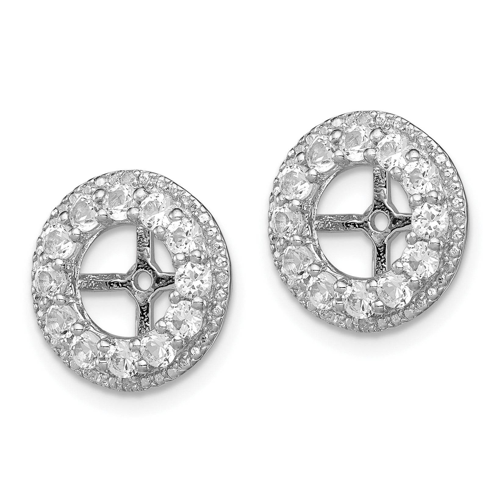 Sterling Silver Rhodium Diam. & White Topaz Earring Jacket