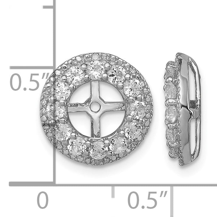 Sterling Silver Rhodium Diam. & White Topaz Earring Jacket
