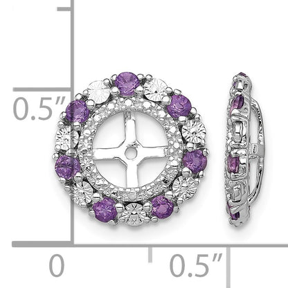 Sterling Silver Rhodium Amethyst Earring Jacket