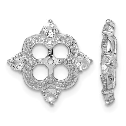 Sterling Silver Rhodium Diam. & White Topaz Earring Jacket