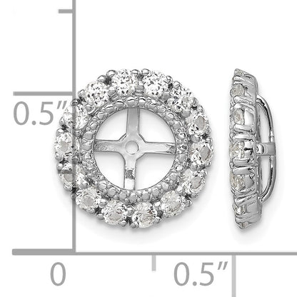 Sterling Silver Rhodium Diam. & White Topaz Earring Jacket