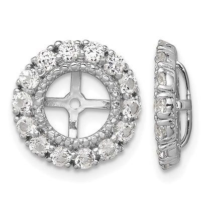 Sterling Silver Rhodium Diam. & White Topaz Earring Jacket