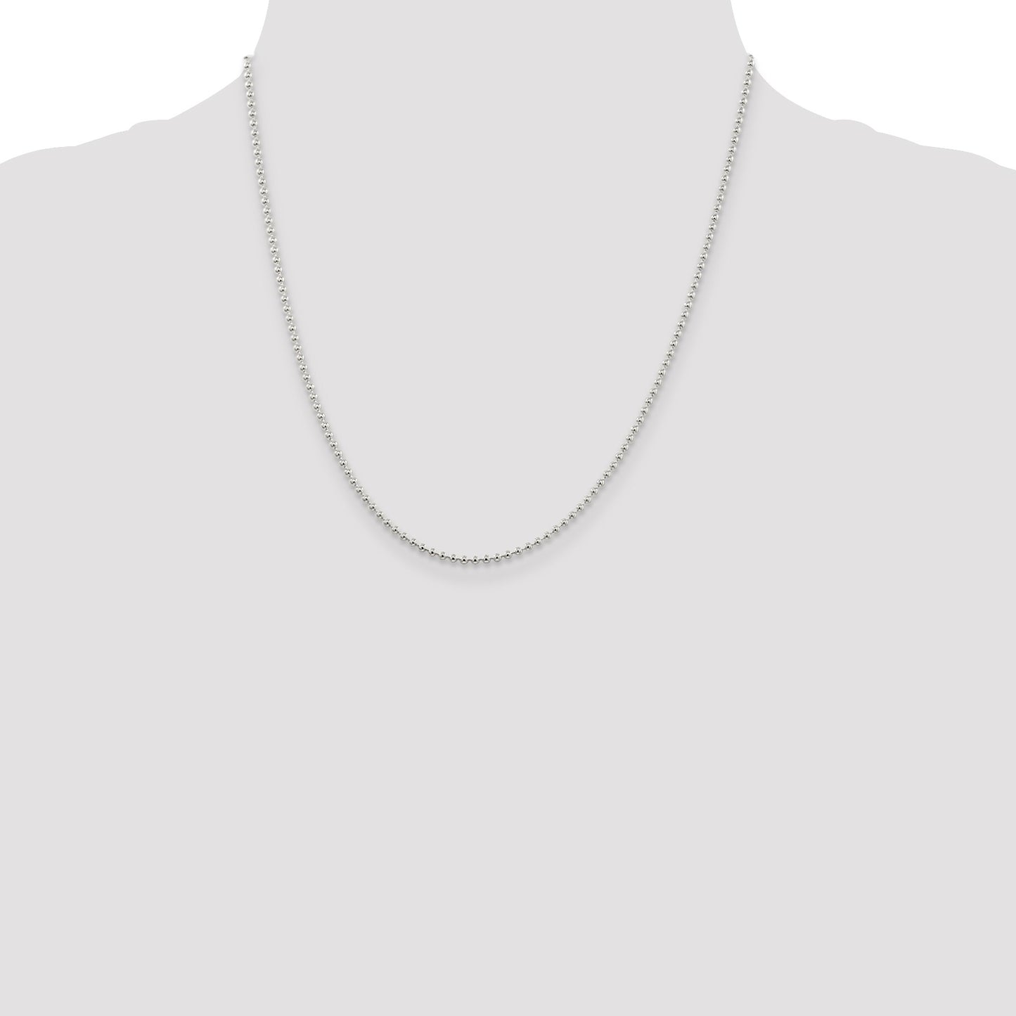 Sterling Silver 2mm Beaded Chain