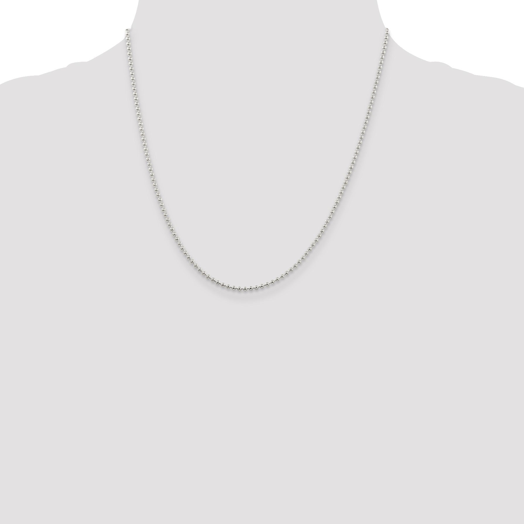 Sterling Silver 2mm Beaded Chain