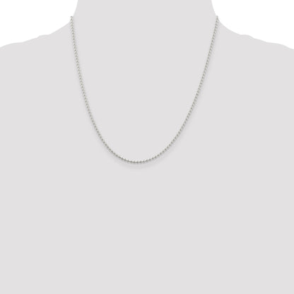 Sterling Silver 2mm Beaded Chain