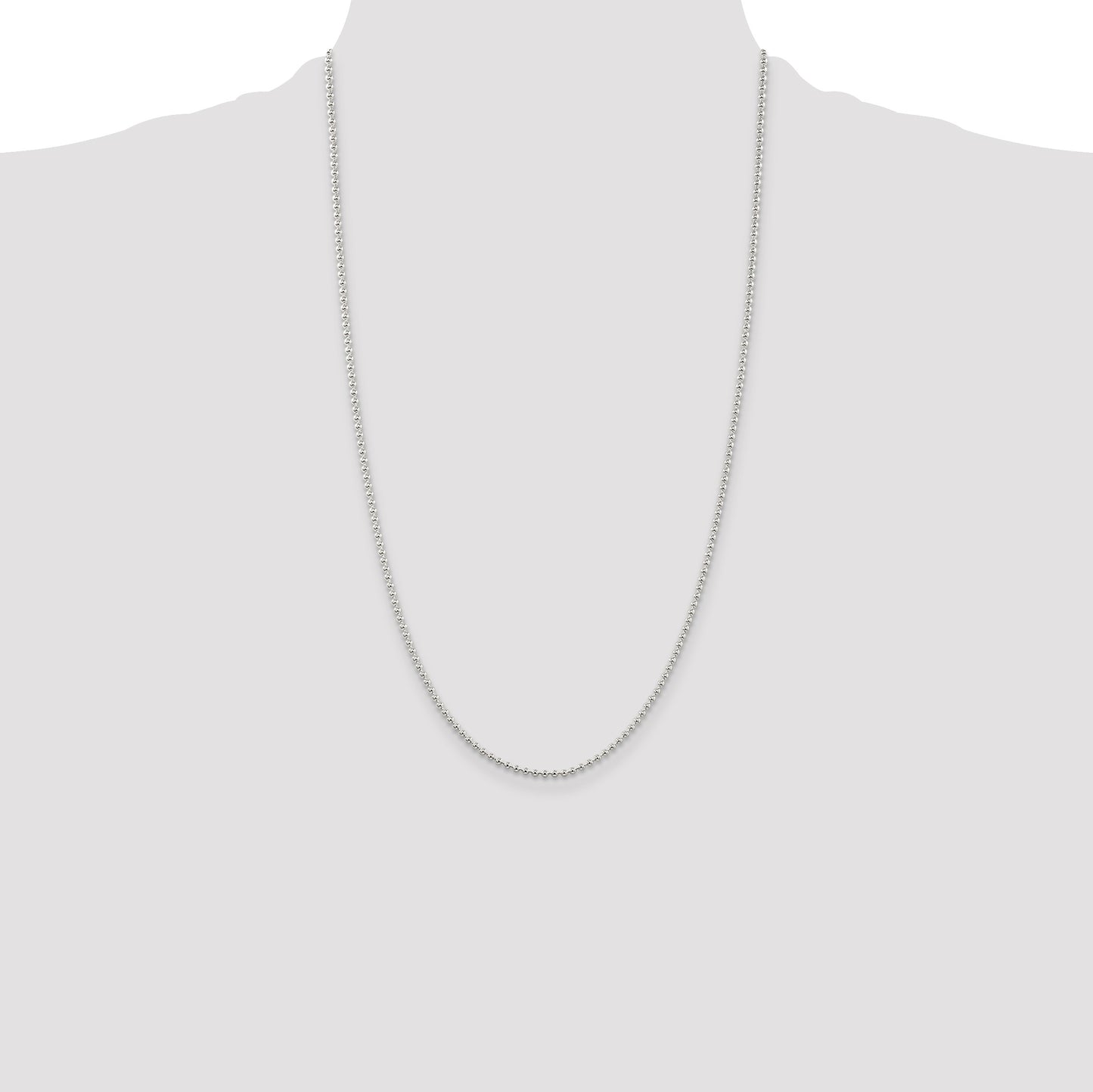 Sterling Silver 2mm Beaded Chain