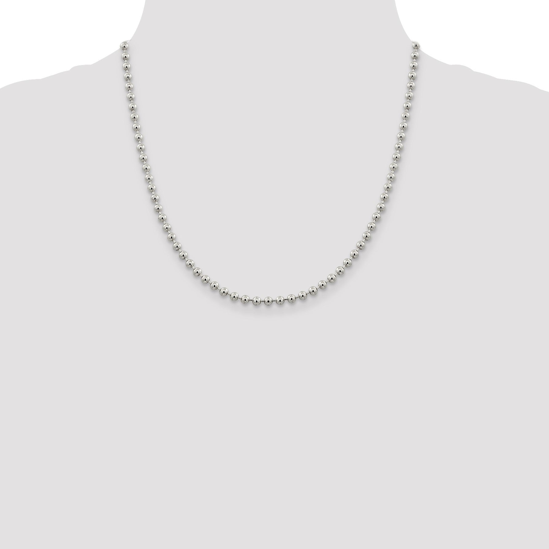 Sterling Silver 4mm Beaded Chain