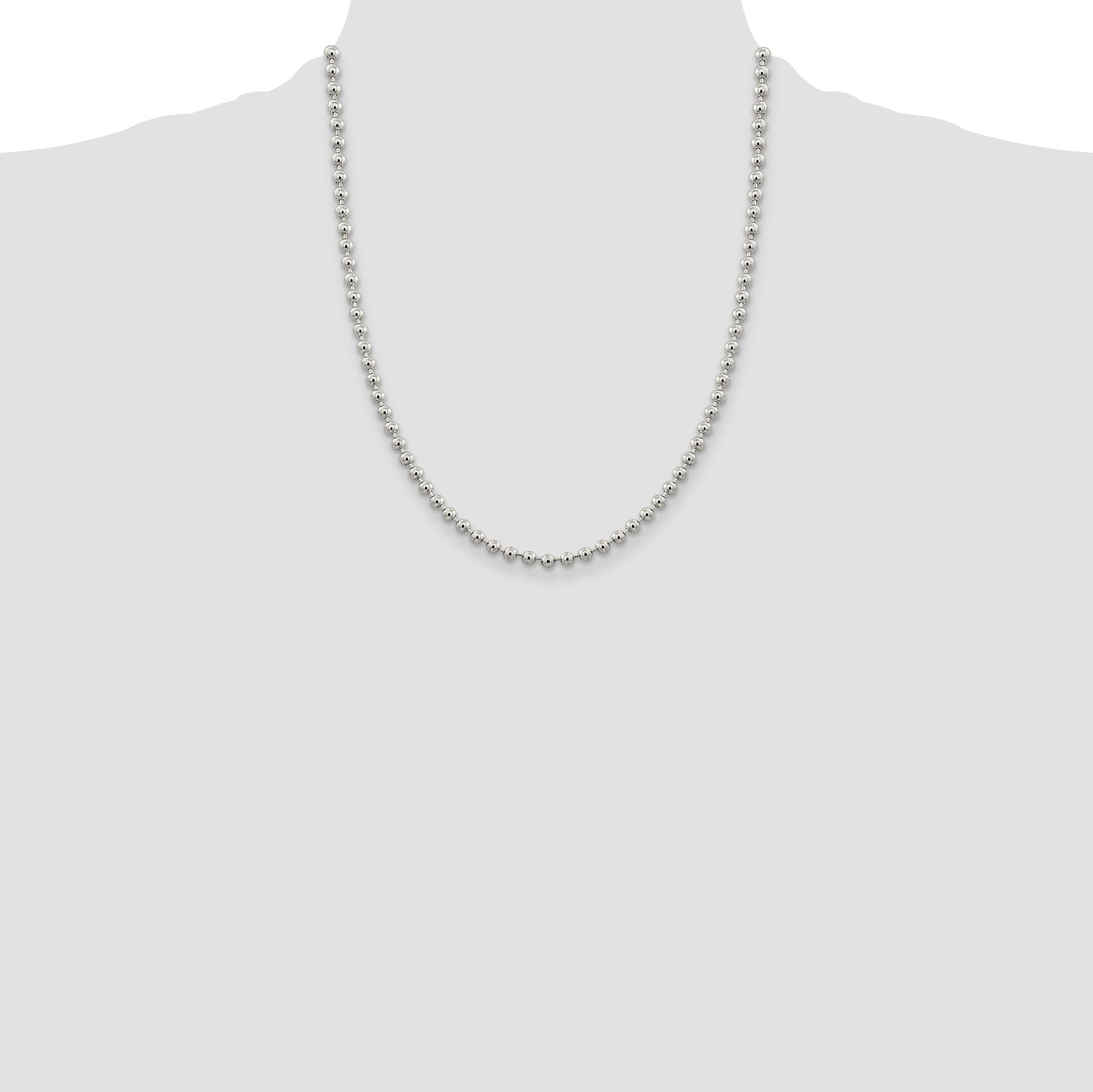 Sterling Silver 4mm Beaded Chain