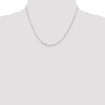 Sterling Silver 1.5mm Fancy Beaded Chain w/2in ext.