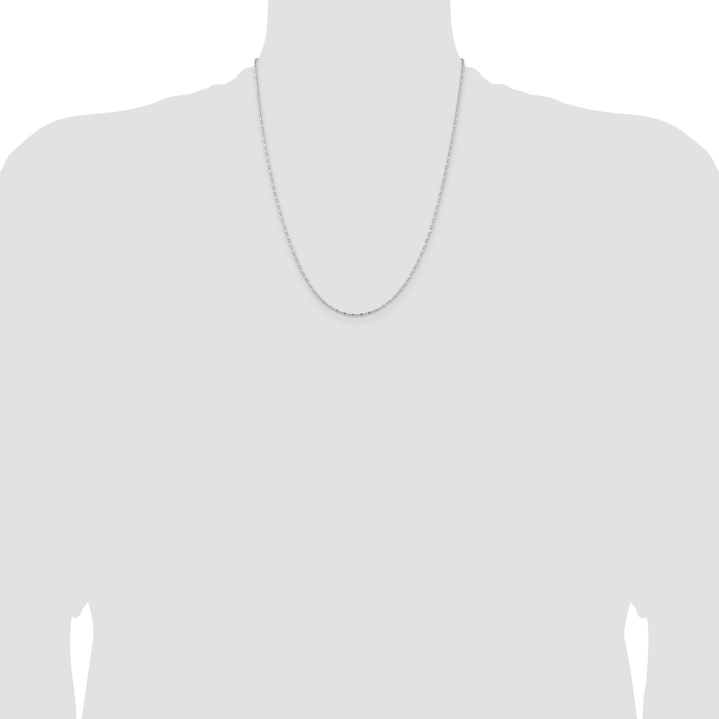 Sterling Silver 1.5mm Fancy Beaded Chain w/4in ext.