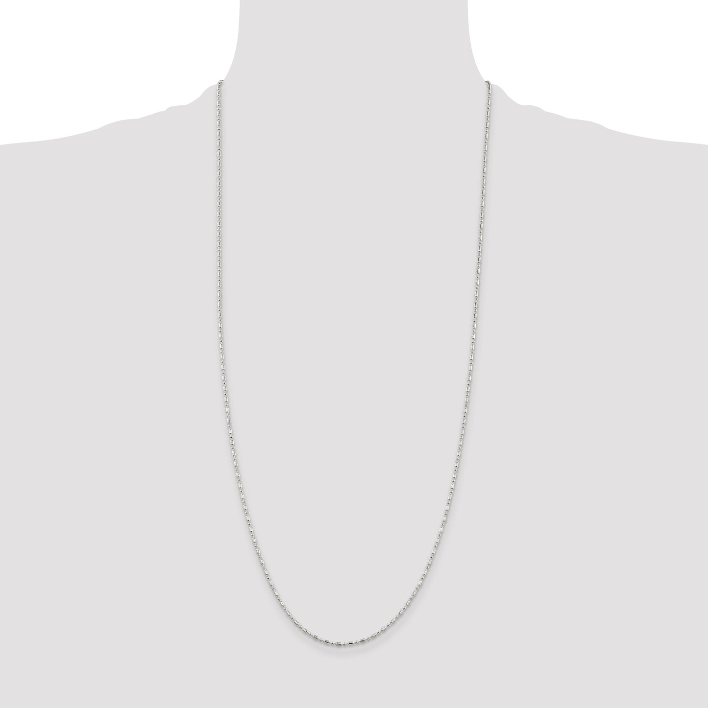 Sterling Silver 1.5mm Fancy Beaded Chain