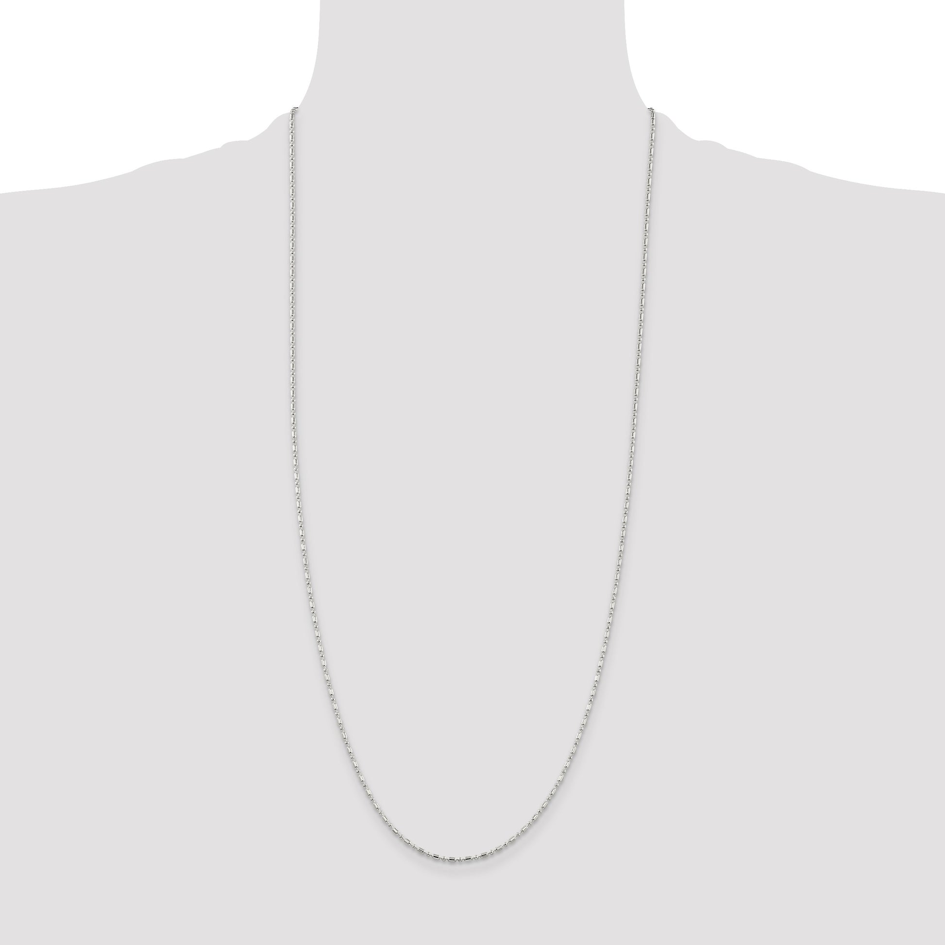 Sterling Silver 1.5mm Fancy Beaded Chain