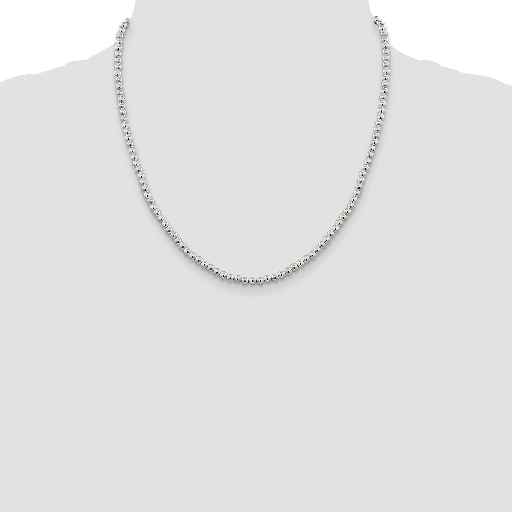Sterling Silver 4mm Beads on Box Chain