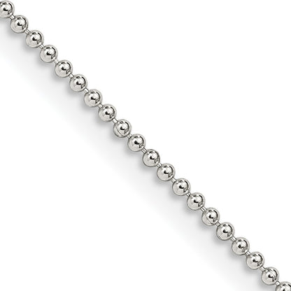Sterling Silver 1.25mm Beaded Chain