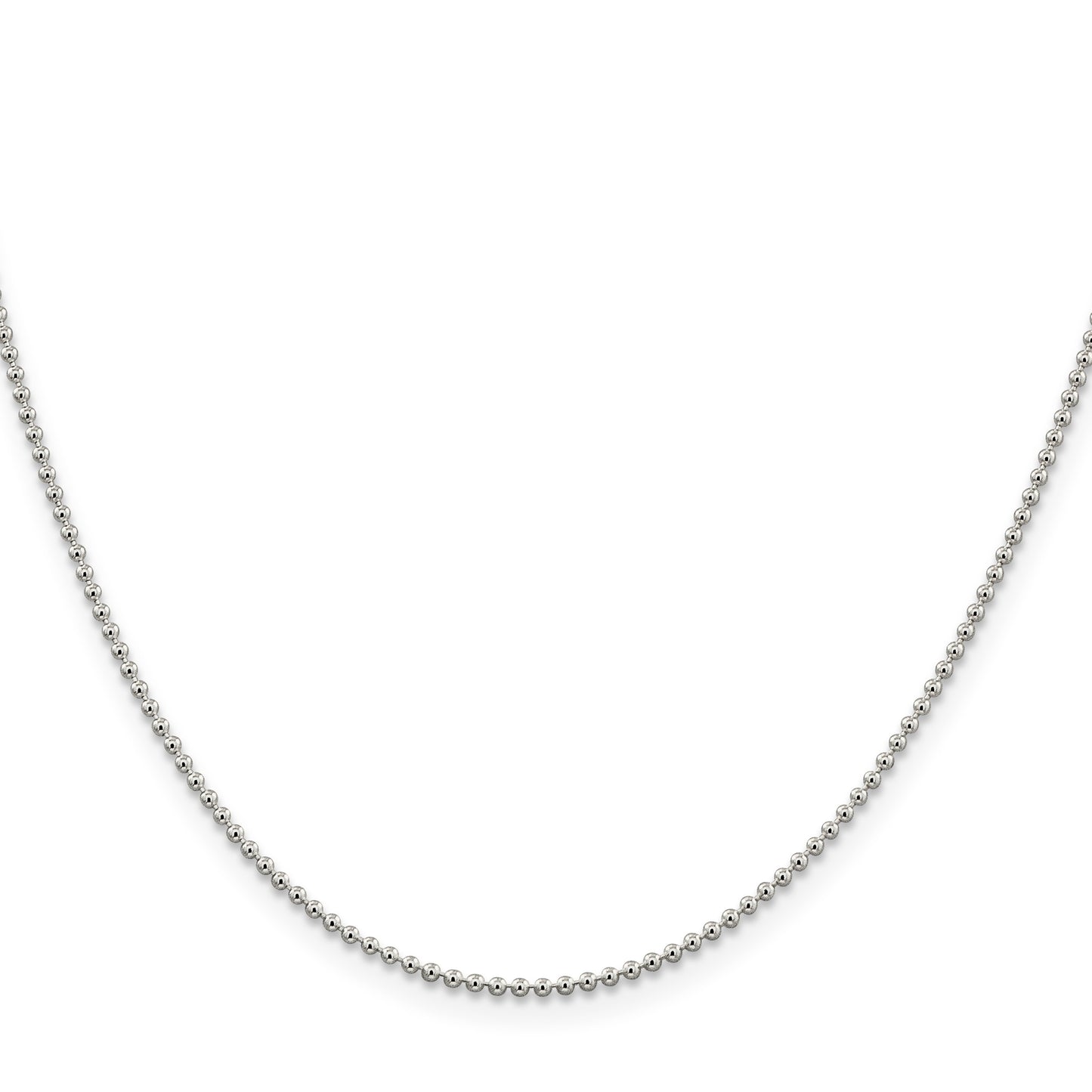 Sterling Silver 1.5mm Beaded Chain w/2in ext.