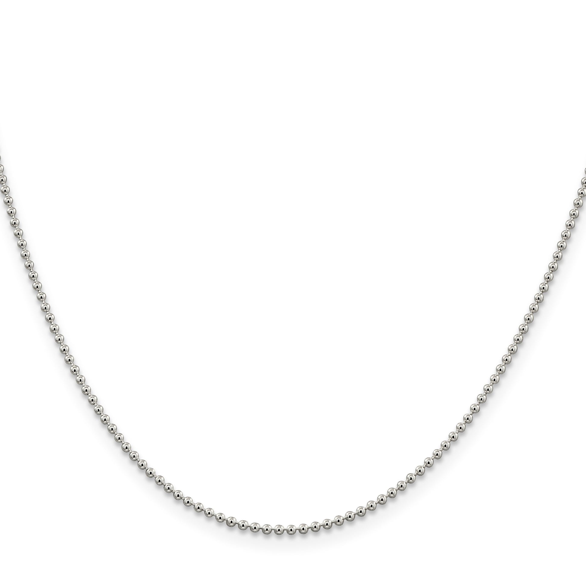 Sterling Silver 1.5mm Beaded Chain w/2in ext.