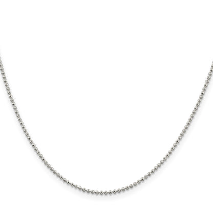 Sterling Silver 1.5mm Beaded Chain w/2in ext.