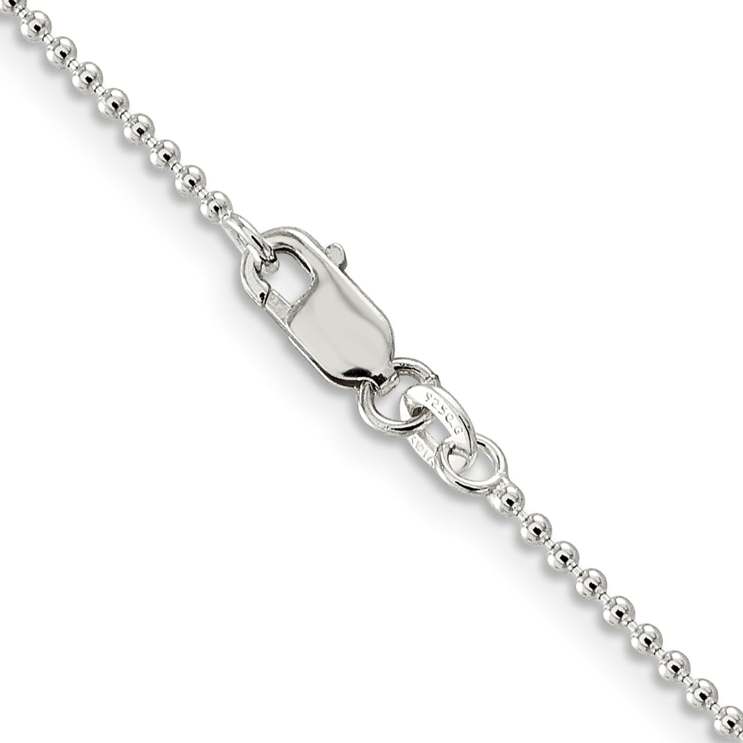 Sterling Silver 1.5mm Beaded Chain