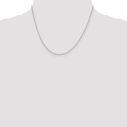Sterling Silver 1.5mm Beaded Chain w/2in ext.