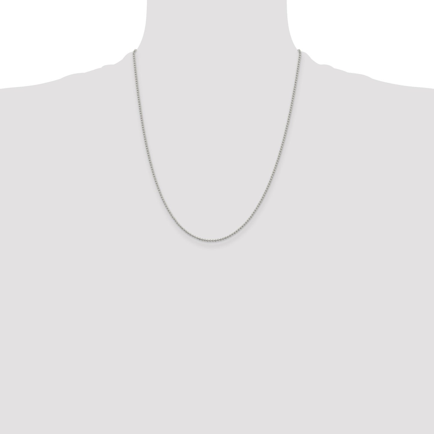 Sterling Silver 1.5mm Beaded Chain