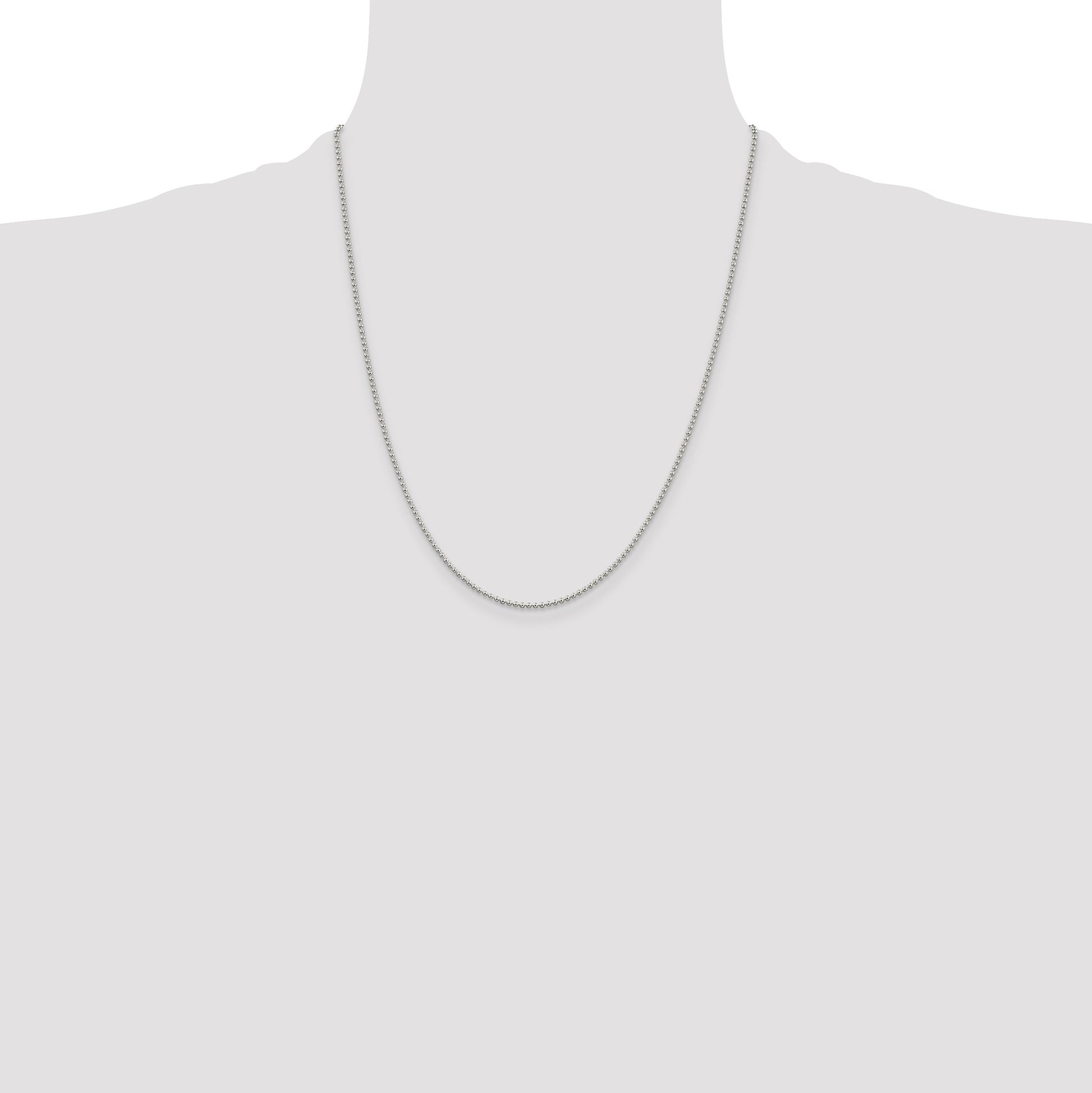 Sterling Silver 1.5mm Beaded Chain