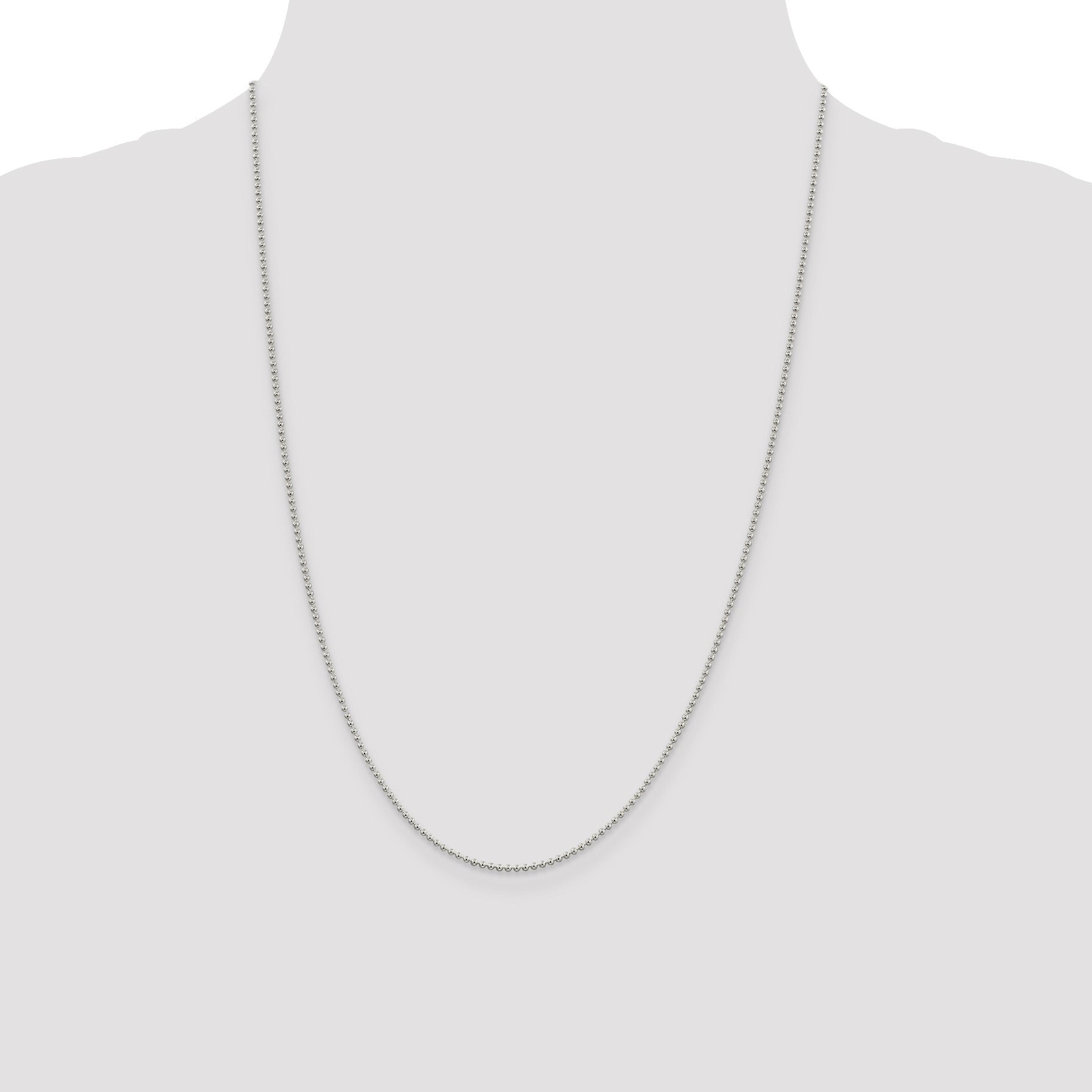 Sterling Silver 1.5mm Beaded Chain