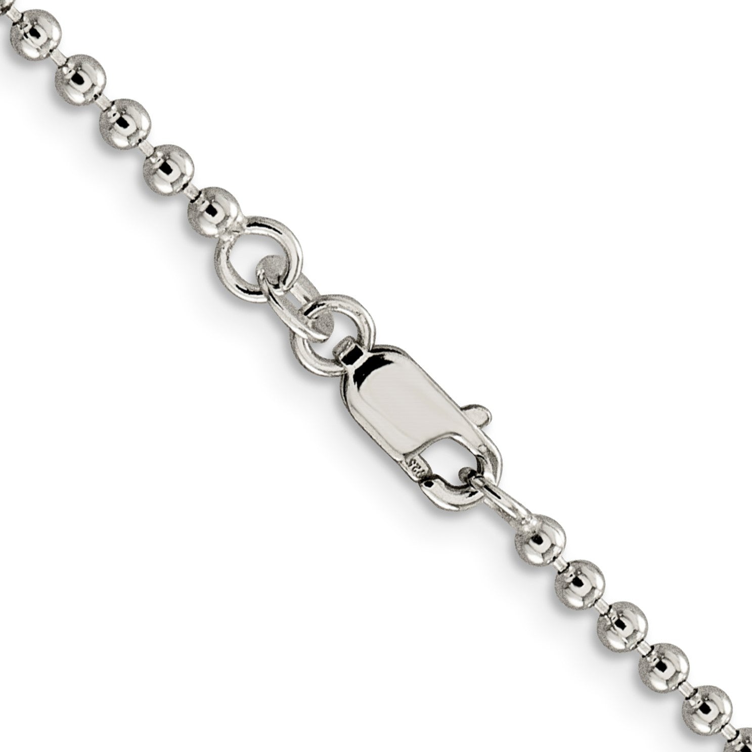 Sterling Silver 2.35mm Beaded Chain