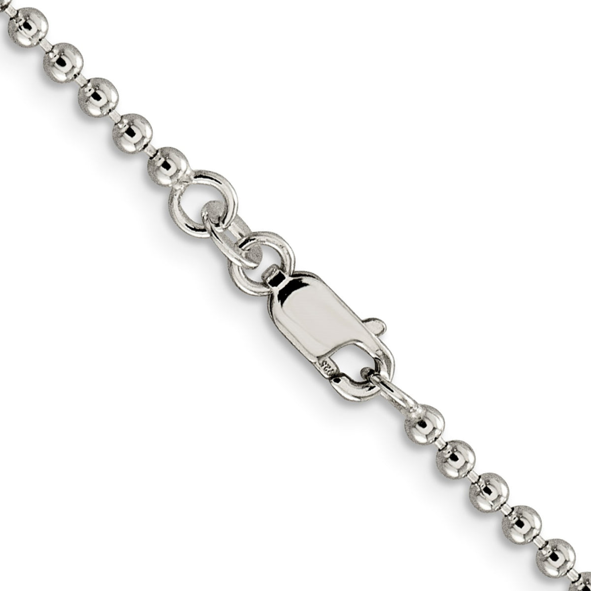 Sterling Silver 2.35mm Beaded Chain