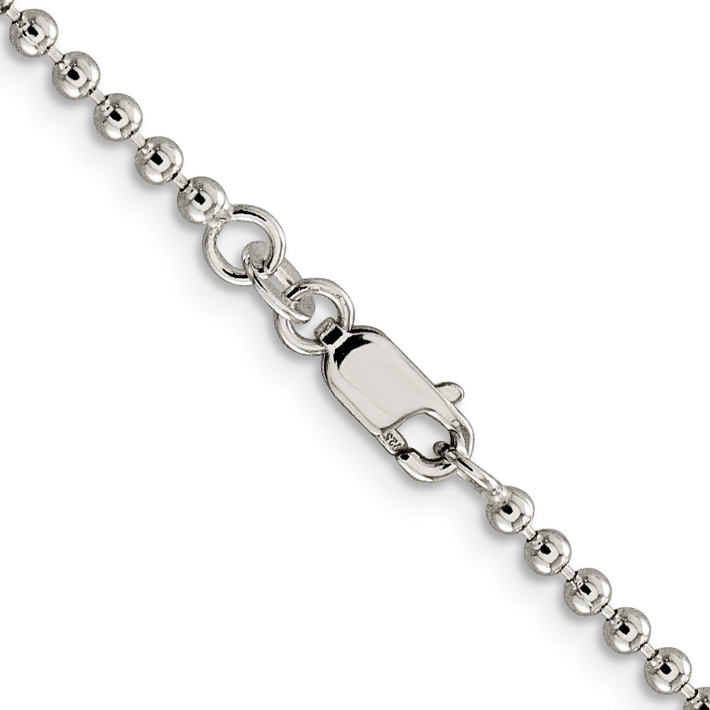 Sterling Silver 2.35mm Beaded Chain