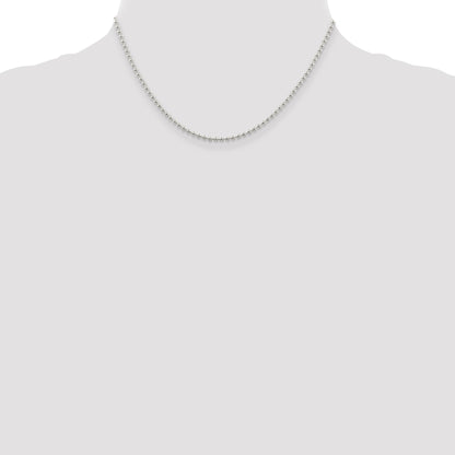 Sterling Silver 2.35mm Beaded Chain