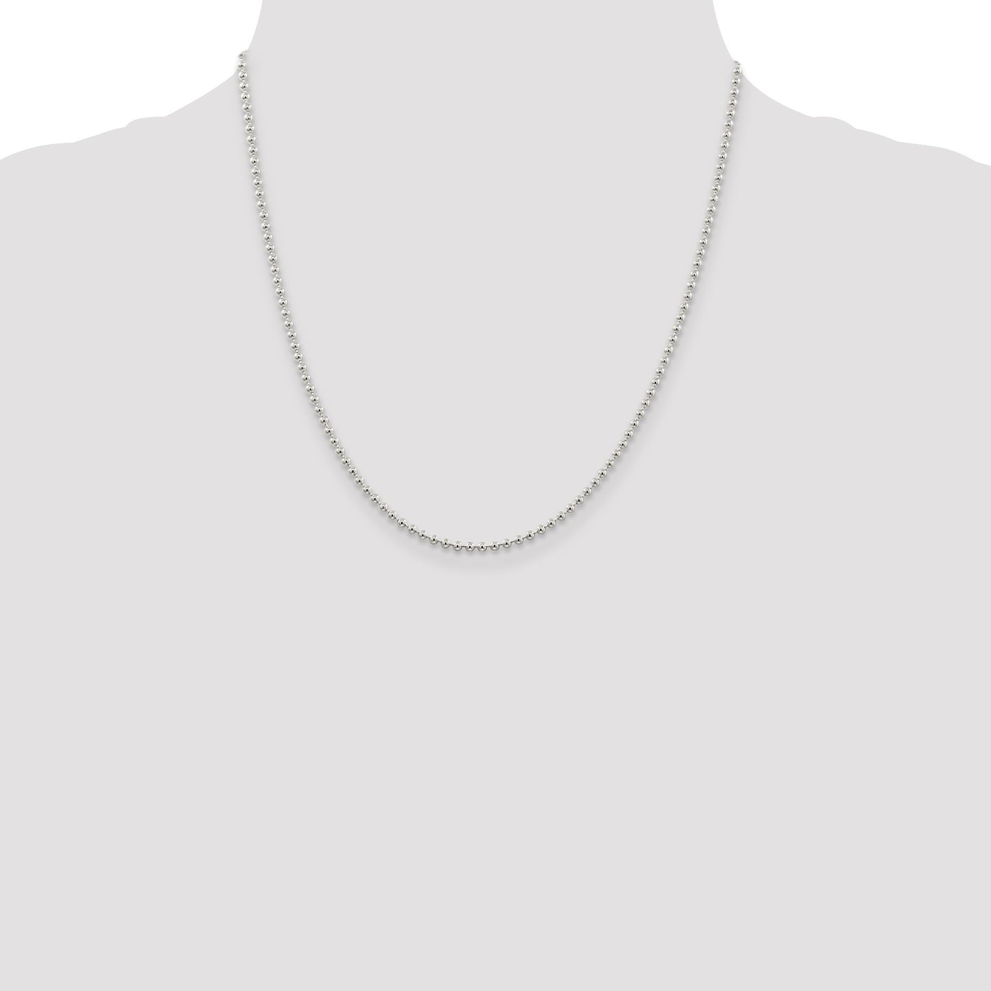 Sterling Silver 2.35mm Beaded Chain