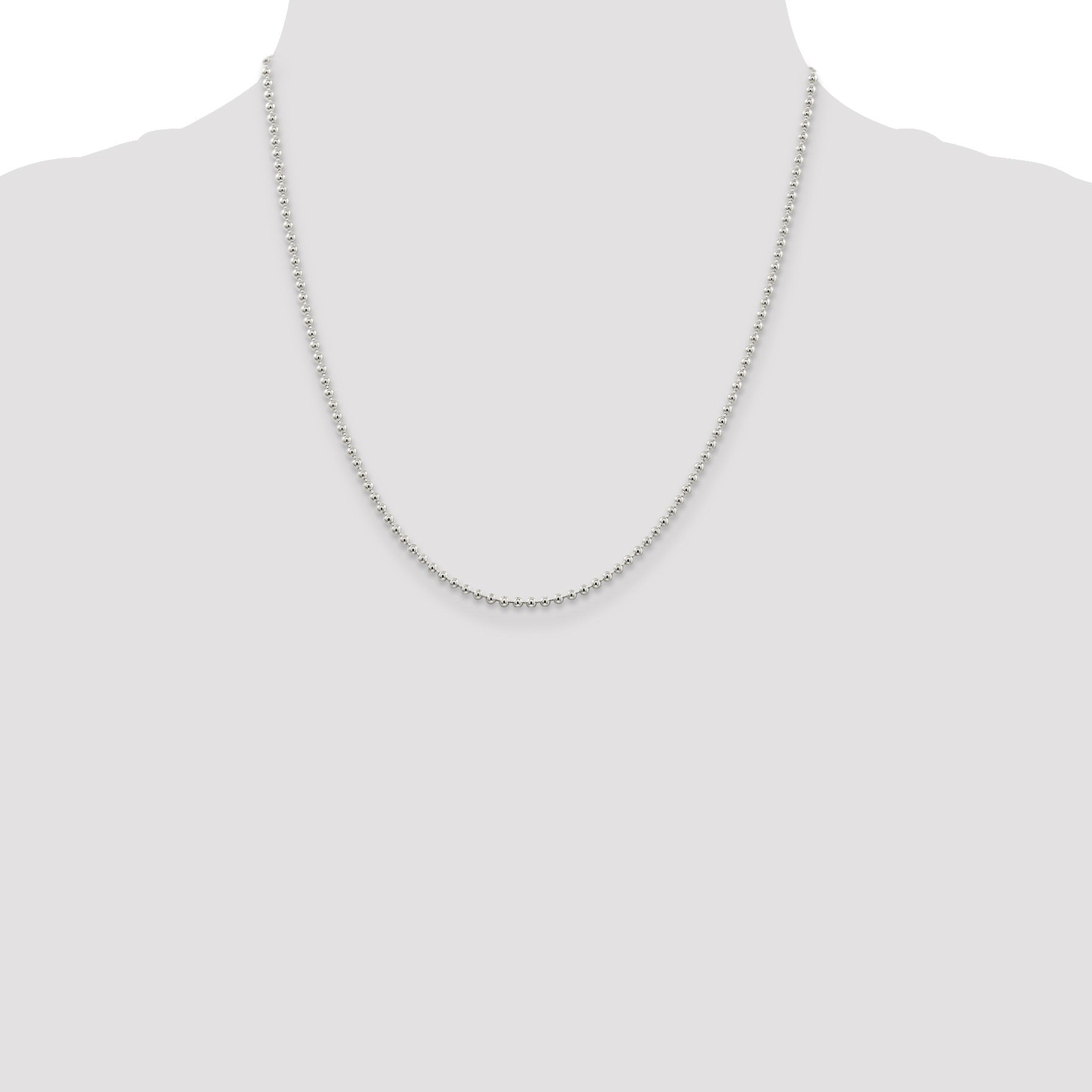 Sterling Silver 2.35mm Beaded Chain