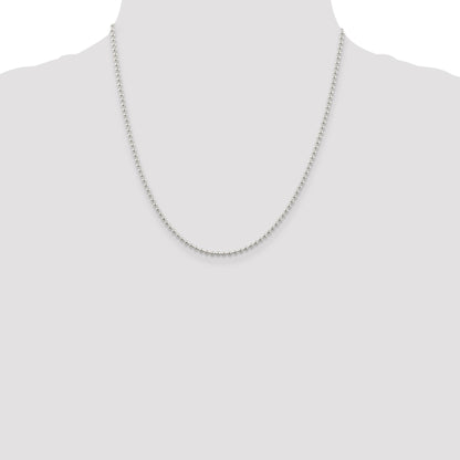 Sterling Silver 2.35mm Beaded Chain