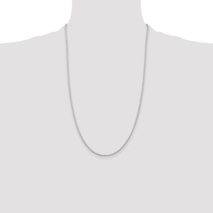 Sterling Silver 2.35mm Beaded Chain