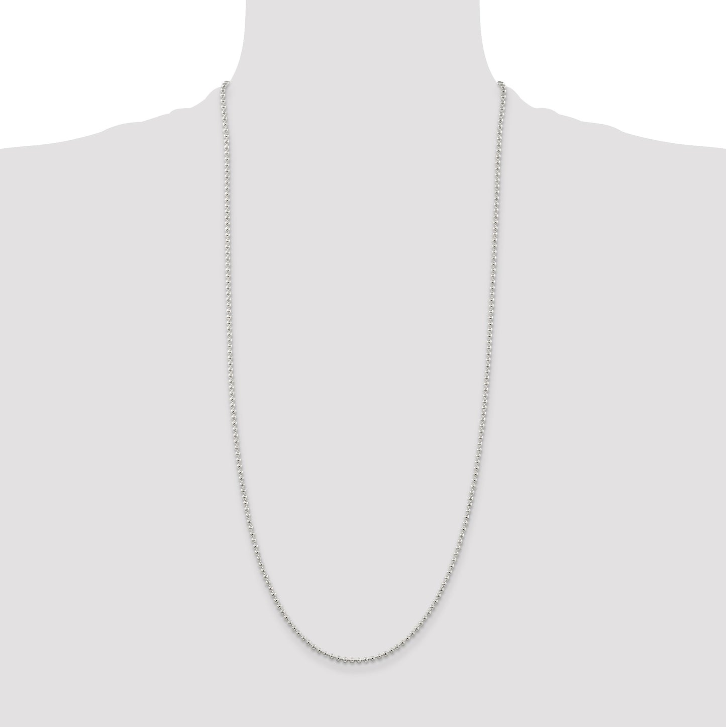 Sterling Silver 2.35mm Beaded Chain