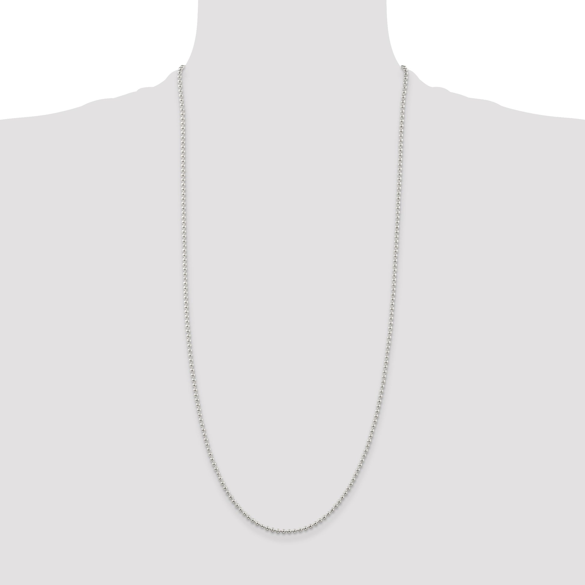 Sterling Silver 2.35mm Beaded Chain