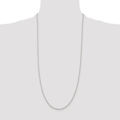 Sterling Silver 2.35mm Beaded Chain