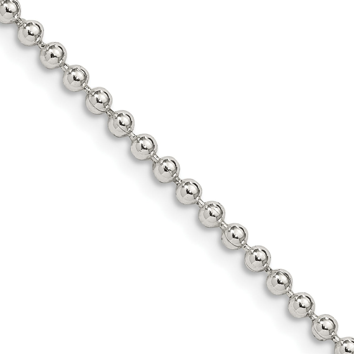 Sterling Silver 2.35mm Beaded Chain