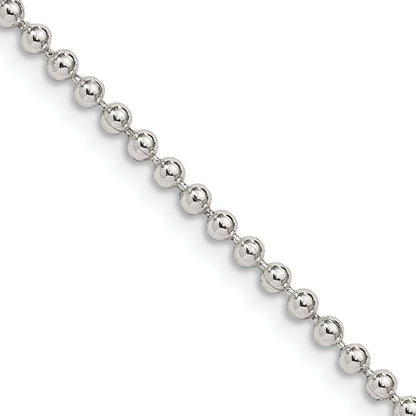 Sterling Silver 2.35mm Beaded Chain