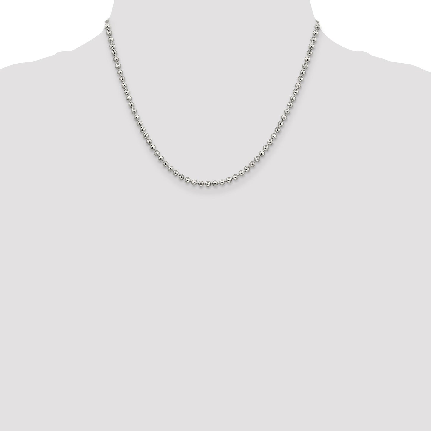 Sterling Silver 3mm Beaded Chain