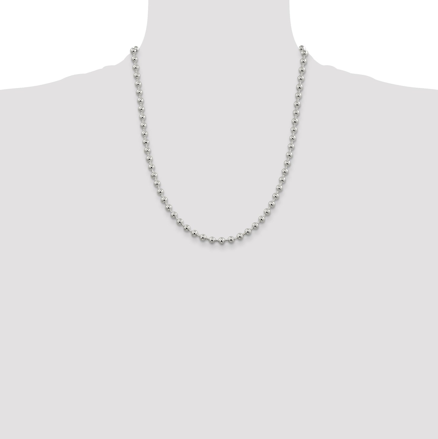 Sterling Silver 5mm Beaded Chain