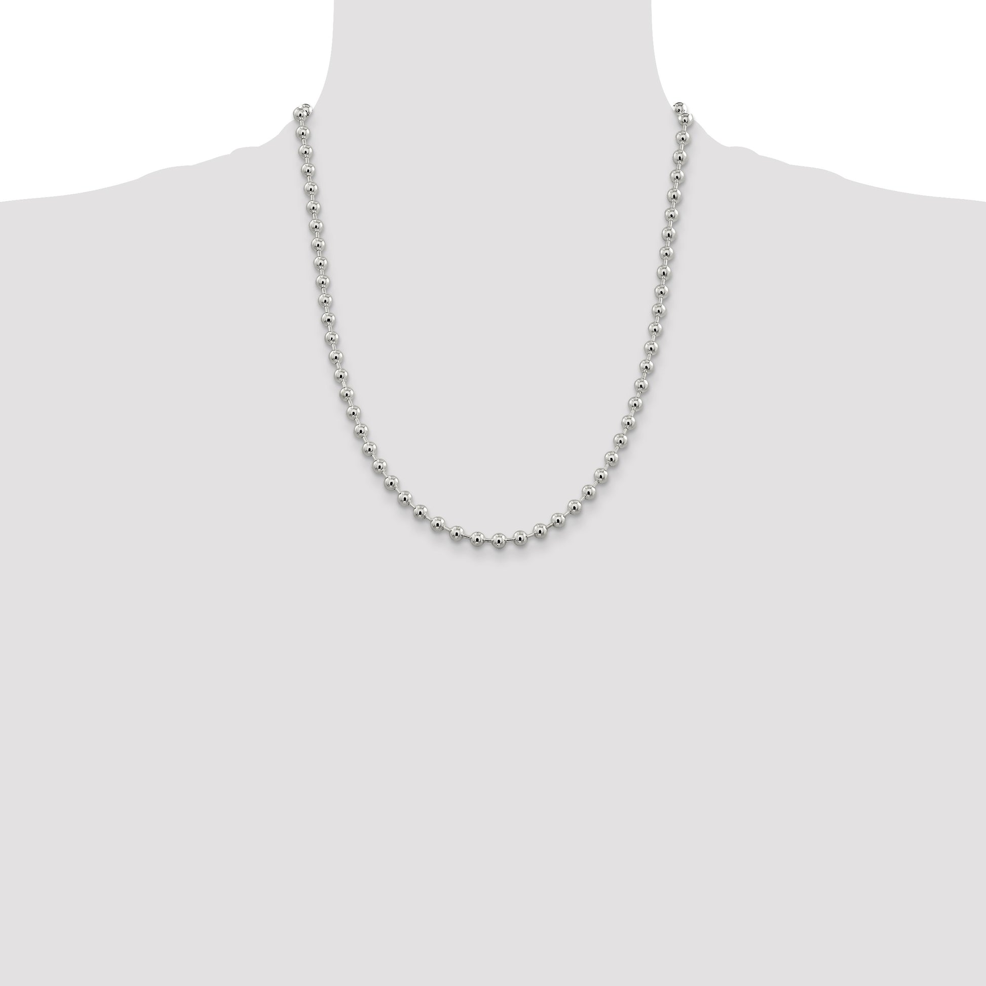 Sterling Silver 5mm Beaded Chain