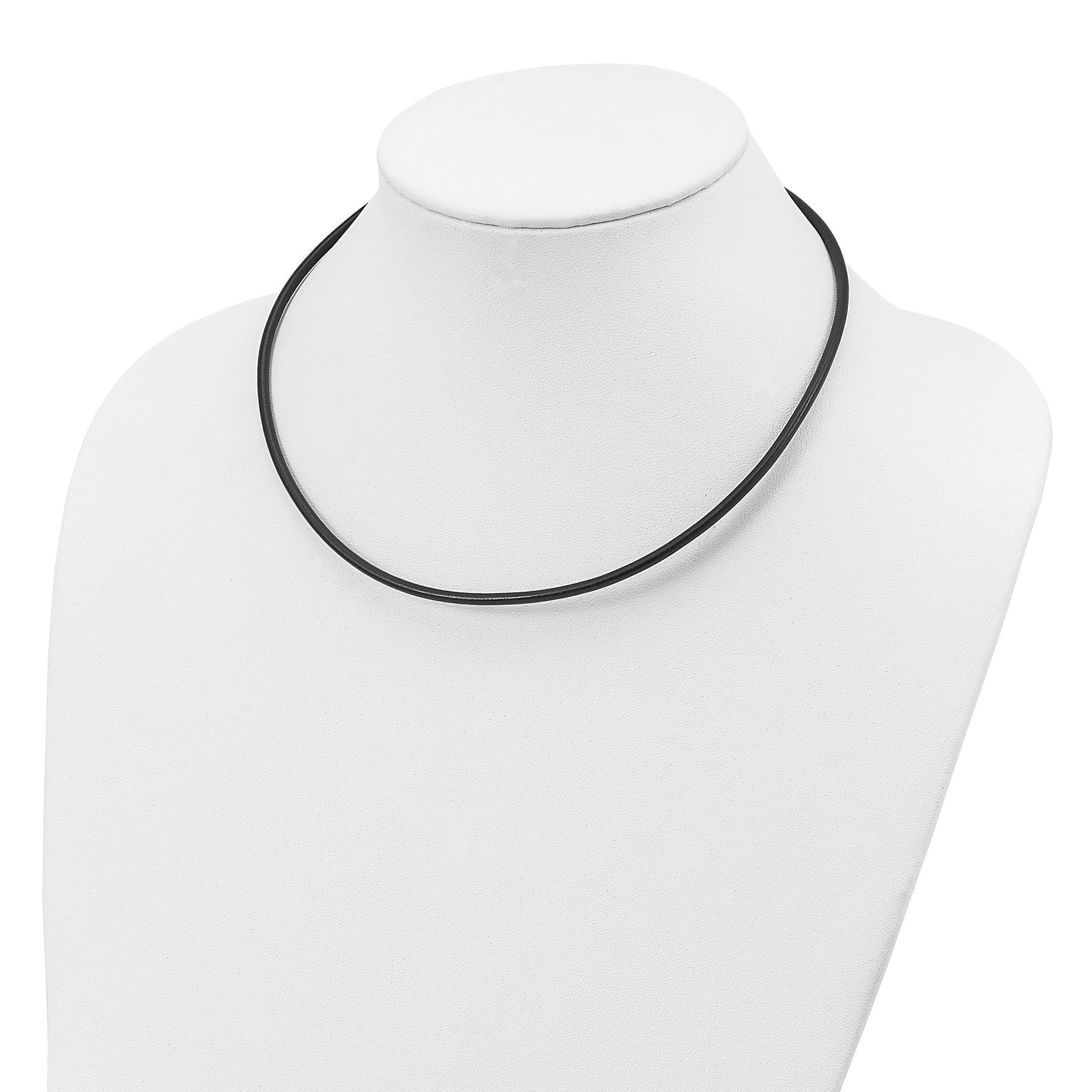 Sterling Silver 20inch 3mm Black Leather Cord Necklace
